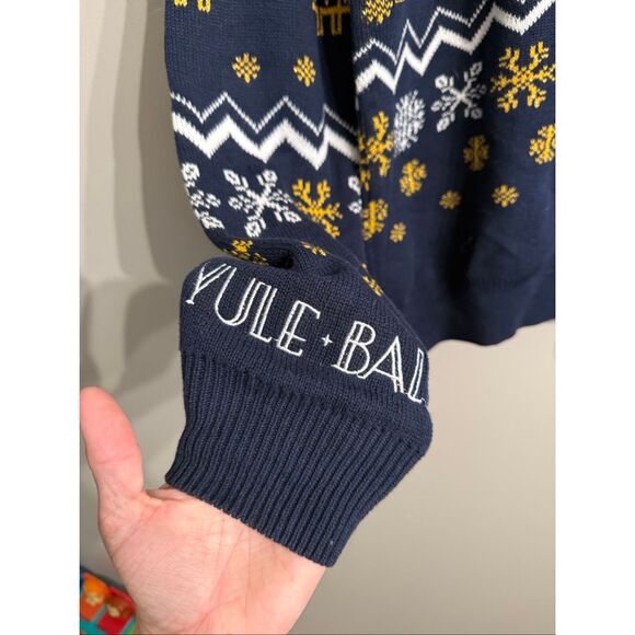 Harry Potter Navy Blue NYC Exclusive Yule Ball Pullover Sweater Size Medium - Picture 3 of 5